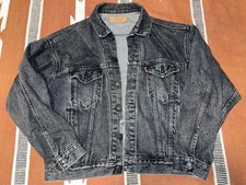 90s Vntage Levis 70507 Black denim trucker Jacket size L Made In USA Type III
