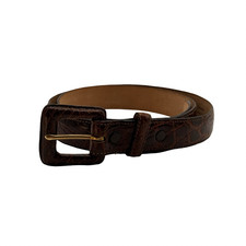 Bespoke Brown Genuine Caiman Crocodile Mens USA Made Belt Size 32 NWOT
