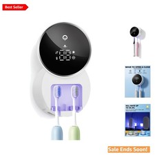 Automatic WallMounted Toothbrush Sanitizer Holder with UV Drying for Bathroom...