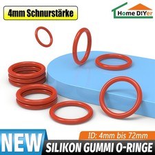 Silicone Rubber O Rings Metric Food Grade 4mm Cross Section 4mm-72mm ID O Ring