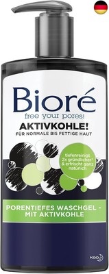 Bioré Porentiefes Waschgel - mit Aktivkohle - 1 x 200 ml - dermatologisch 
