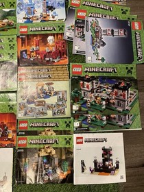 Lego Minecraft Bulk Minifigures Lot (25 Figs + 52 Set Manuals) Steve 21118 21117