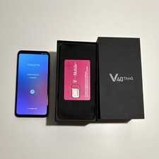 LG V40 ThinQ Black Bar Smartphone T-Mobile Network with Box
