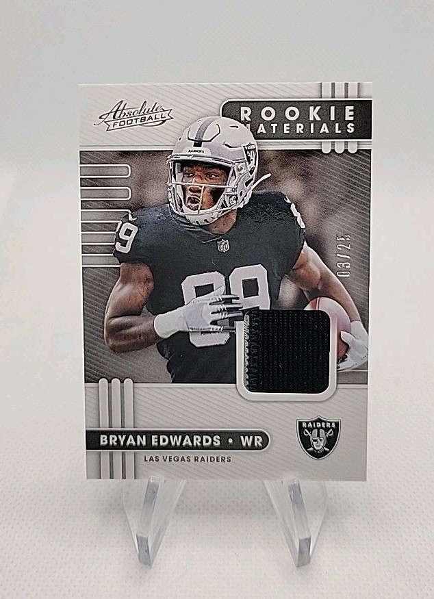2020 Panini Absolute - /25 Absolute Rookie Materials Bryan Edwards #29 (MEM, RC)