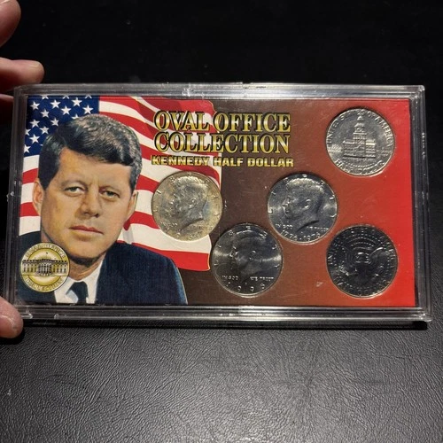 The Oval Office Collection (5)  Kennedy Halves in Case 1967(Sil) comes w/ COA