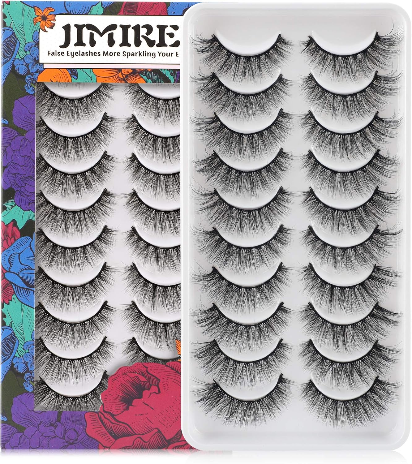 Cat Eye Eyelashes 10 Pairs Fake Eyelashes Fluffy Natural Look False Lashes 14Mm