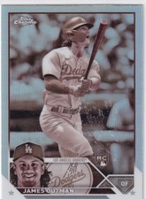 2023 TOPPS CHROME #81 JAMES OUTMAN REFRACTOR- LOS ANGELES DODGERS