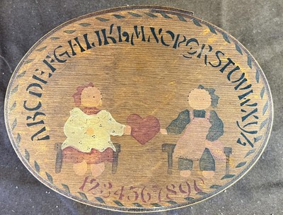 Hand Painted Wooden Oval Box American Folk Art Decorative Wood Friendship Art