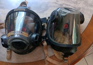 Scott Firemen Helmets Lot Of 2 Damaged