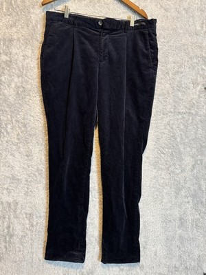 Scotch & Soda Pants Mens 34x30 Blue Blake Dress Pants Pleated Corduroy
