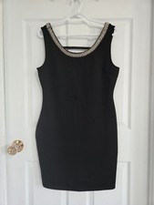 Charlotte Russe Dress S Black Bodycon Beaded Neckline Tank Dress Cocktail
