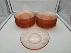 Arcoroc France Pink Rosaline Swirl Depression Glass Saucer Dish.  One Dish.