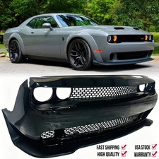 Front Bumper Cover & Grille & Lip For 2015-2023 Dodge Challenger Complete Set