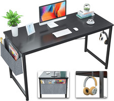 Modern 47" Computer Desk with Storage Bag  Iron Hook for Home Office, Black