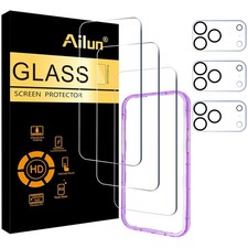 Set of 3 Screen Protector, 3 camera lens protector for iPhone 17pro max.