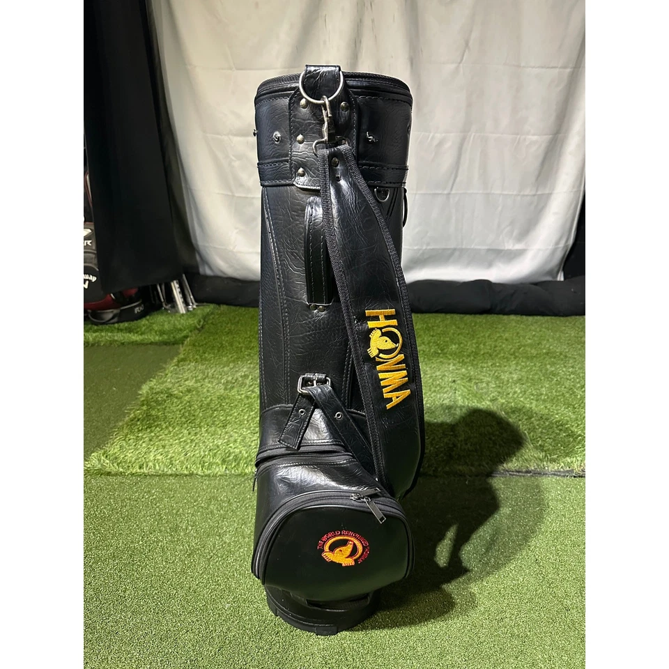 Carro de golf vintage HONMA de renombre mundial de cuero negro bolsa de personal Foto 2 de 4