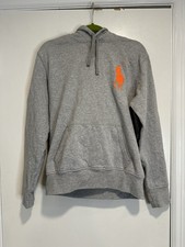 Polo Ralph Lauren Big Pony Men's Sz:M Gray Hoodie Orange Embroidered Pony 3 Arm