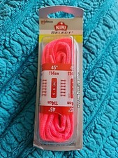 KIWI SELECT HOT OVAL NEON PINK 45" SHOE SNEAKER LACES NEW IN PACKAGE