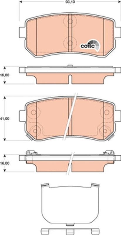 Plaquettes de frein TRW GDB3474 anti-vibration pour supprimer les sifflements de frein
