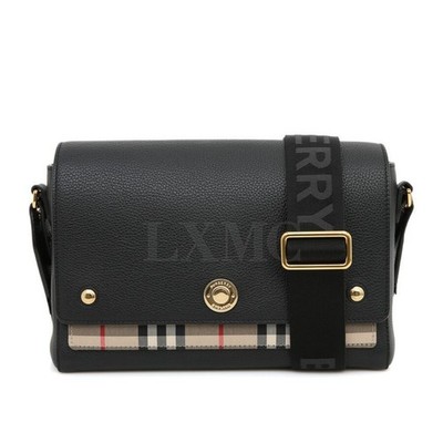 Burberry Vintage Check Crossbody Bag Black Flapback 80211101