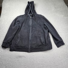 FIGS On-Shift Full-Zip Hoodie Womens XL Black Fleece Full Zip Medical