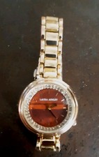 Damen-Armbanduhr Gold Mit Rot-orange-braun Ziffern Blatt Und Zirkonia …