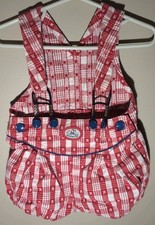 OshKosh B'Gosh Vintage Vestbak Red White Plaid Star Shortalls 24 Months America