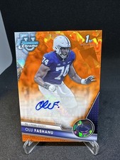Olu Fashanu 2023 Bowman University Chrome Orange Sapphire 1st Refractor AUTO /25
