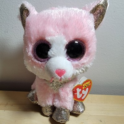 TY Beanie Boos - FIONA the Pink Cat (Glitter Eyes) (6 inch