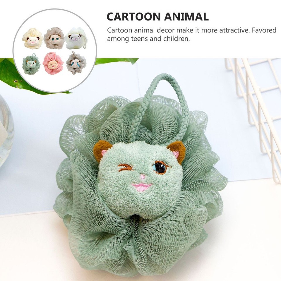 18 Pcs Cartoon Animal Bath Flowers Bath Lovely Bath Scrubbers for Kids ...