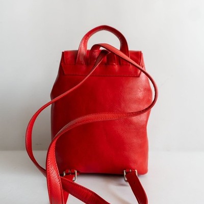asos red leather backpack Ferrari Schedoni Leather Backpack Red Luxury Rucksack Bag Rare Italy from  JP