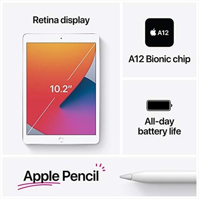 Apple iPad (10.2-inch, Wi-Fi, 128GB) - Gold (Latest Model, 8th