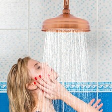 G1/2 Badezimmer Duschköpfe 20cm Rund Regenduschkopf Duschkopf Retro Duschbrausen