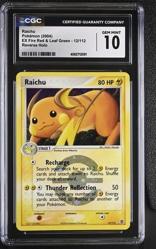 Pokemon Raichu EX Fire Red & Leaf Green 12/112 Reverse Holo CGC 10 Gem Mint