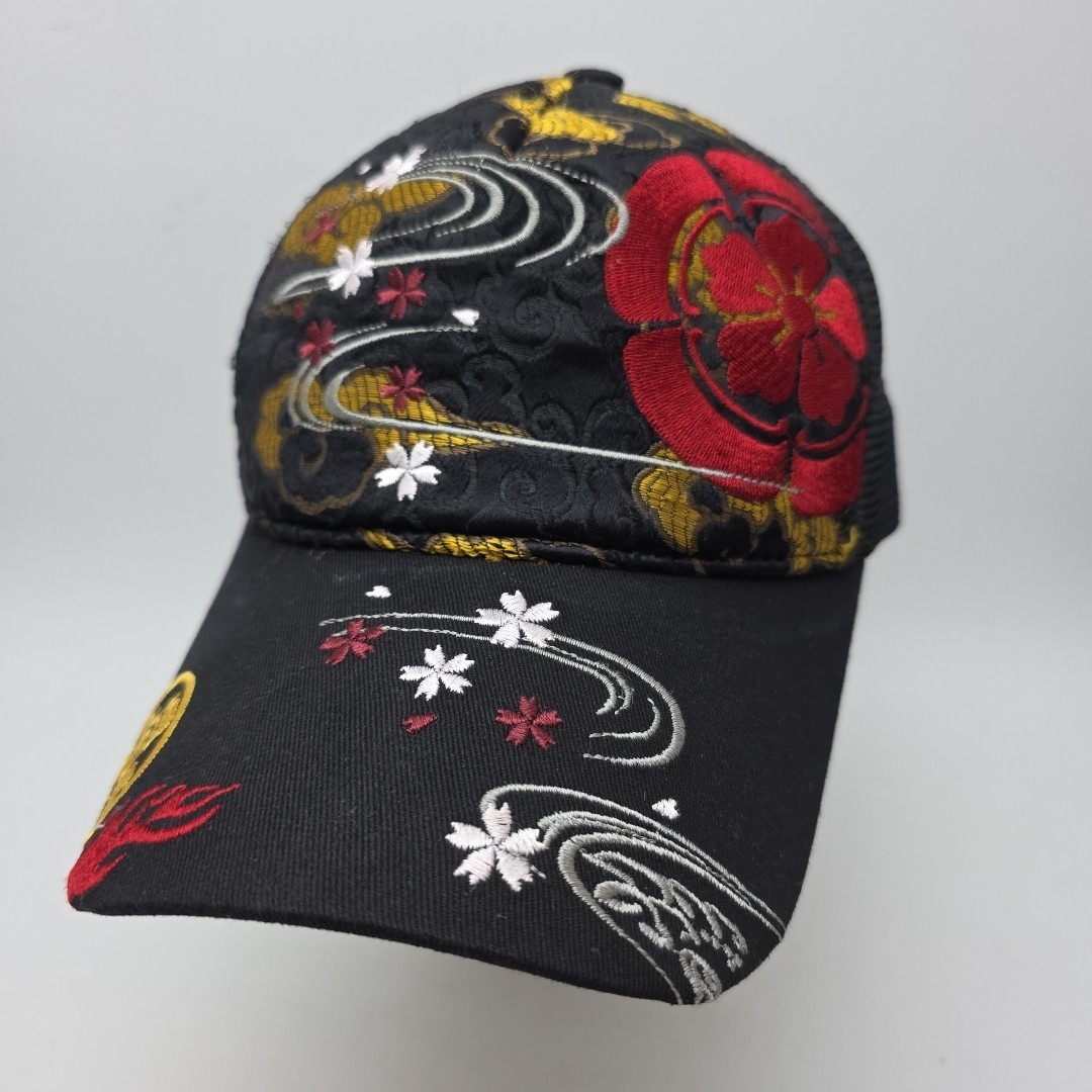 Ripple Japanese Pattern Mesh Snapback Trucker Cap… - image 1