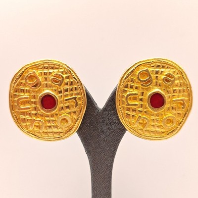   Vintage Ungaro Gold f. Ohrring Earring Stecker Clip 0075  