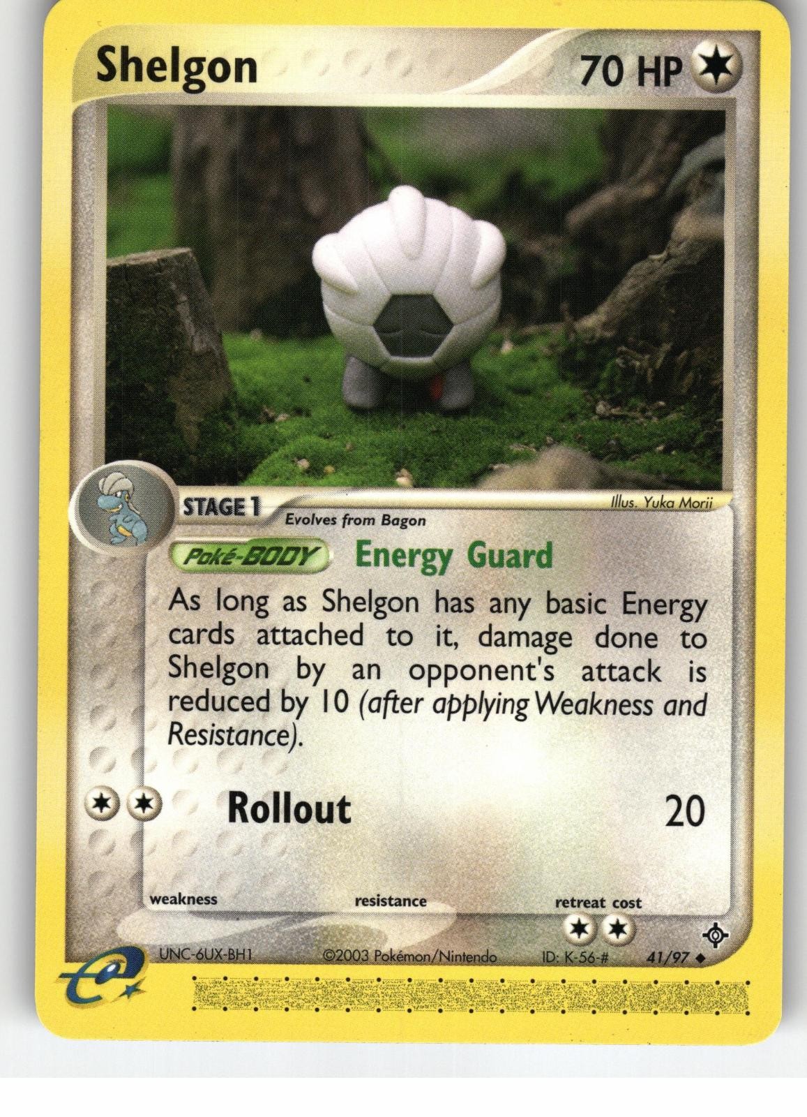 Shelgon 41/97 Uncommon Dragon Pokemon Moderately Played