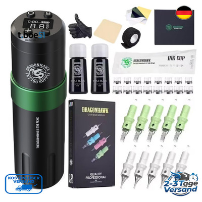 Dragonhawk Drahtlose Tattoo-Maschine 3,5mm 1500mAh 20 Stück