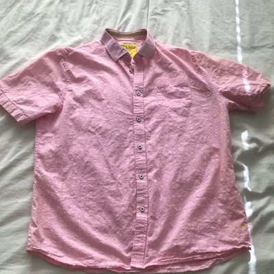 Descendant of Thieves by Dres Ladro Pink Short Sleeve Button Down - Size XL