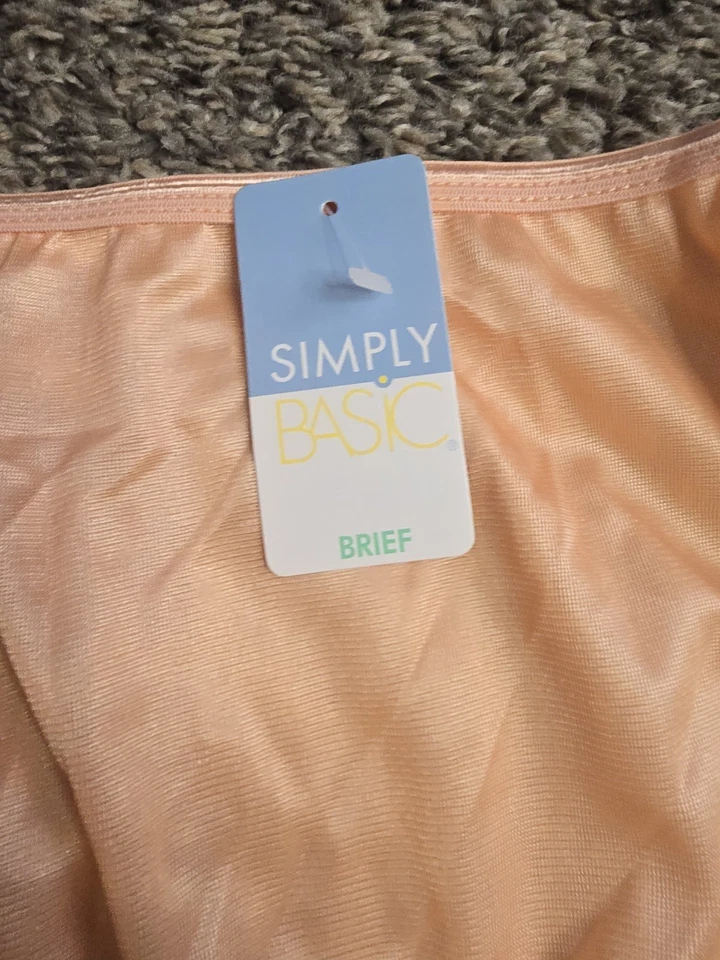 Nuevo con etiquetas Bragas De Colección Simply Basic Nylon Melocotón Sissy Panty Talla 10 Foto 3 de 4