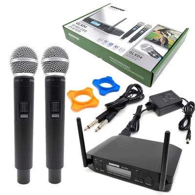 YANKANG For Shure GLXD4 Vocal SM58 Dual Channel Wireless Microphone System UHF Handheld