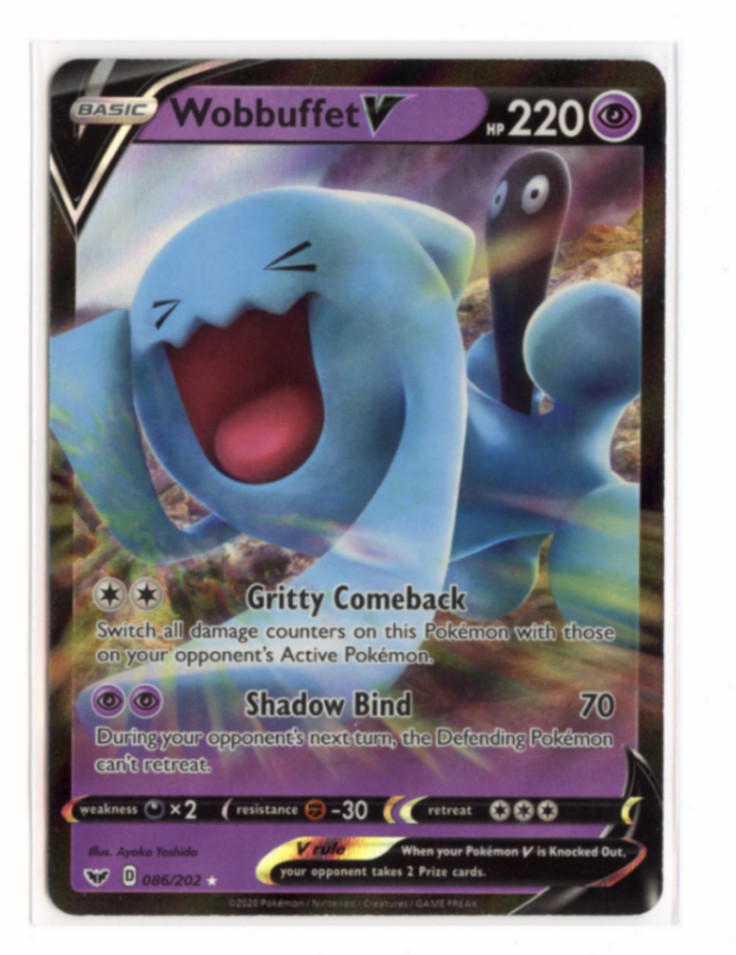 Wobbuffet V 086/202 Ultra Rare Holo SWSH01: Sword & Shield Base Set Pokemon TCG