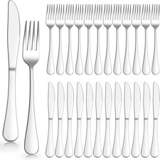 Herogo Steakbesteck Set, 24-teilig Edelstahl Tafelmesser und Tafelgabeln für 12