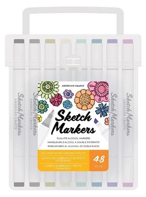 SKETCH MARKERS - 48  DUAL TIPPED ALCOHOL MARKERS WITH CASE