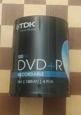 TDK-100 Pack DVD R- 4.7GB-Recordable and Inscriptible-New and Sealed.