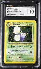 CGC 10 GEM MINT Jumpluff 2000 Neo Genesis 7/111 Holo Pokemon Card