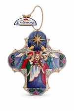 Jim Shore Heartwood Creek Nativity Cross Ornament 4034418 w/ Tags 4"