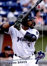 2019 Pensacola Blue Wahoos Grandstand #11 Jaylin Davis Greensboro North Carolina