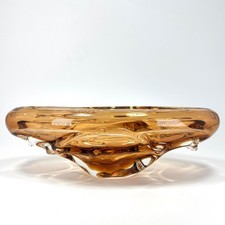 Jan Beranek Glas Schale Jardiniere Skrdlovice 1959 Red Core Czech Art Glass