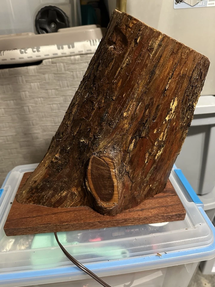 21” Wood Lamp Base Log Cabin Table Lamp Log Lamp Rustic Natural Wood Lamp Light - Image 2 of 4